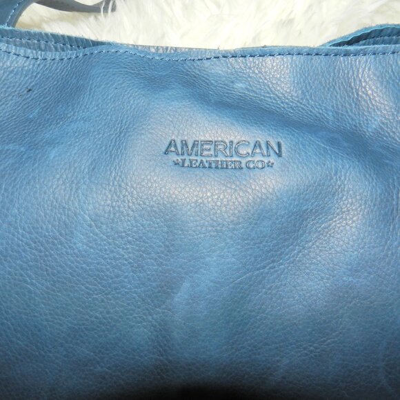 American Leather Liberty Shopper Shoulder Bag HTF Midnight Blue 🆕 FAST😮‍💨⚡🚚 - Picture 4 of 15